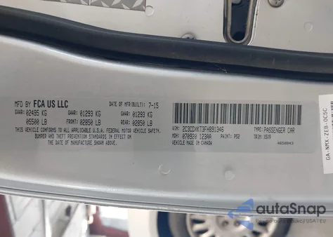 2015 Dodge Charger Police из США, поврежденный, VIN 2C3CDXKT3FH891346